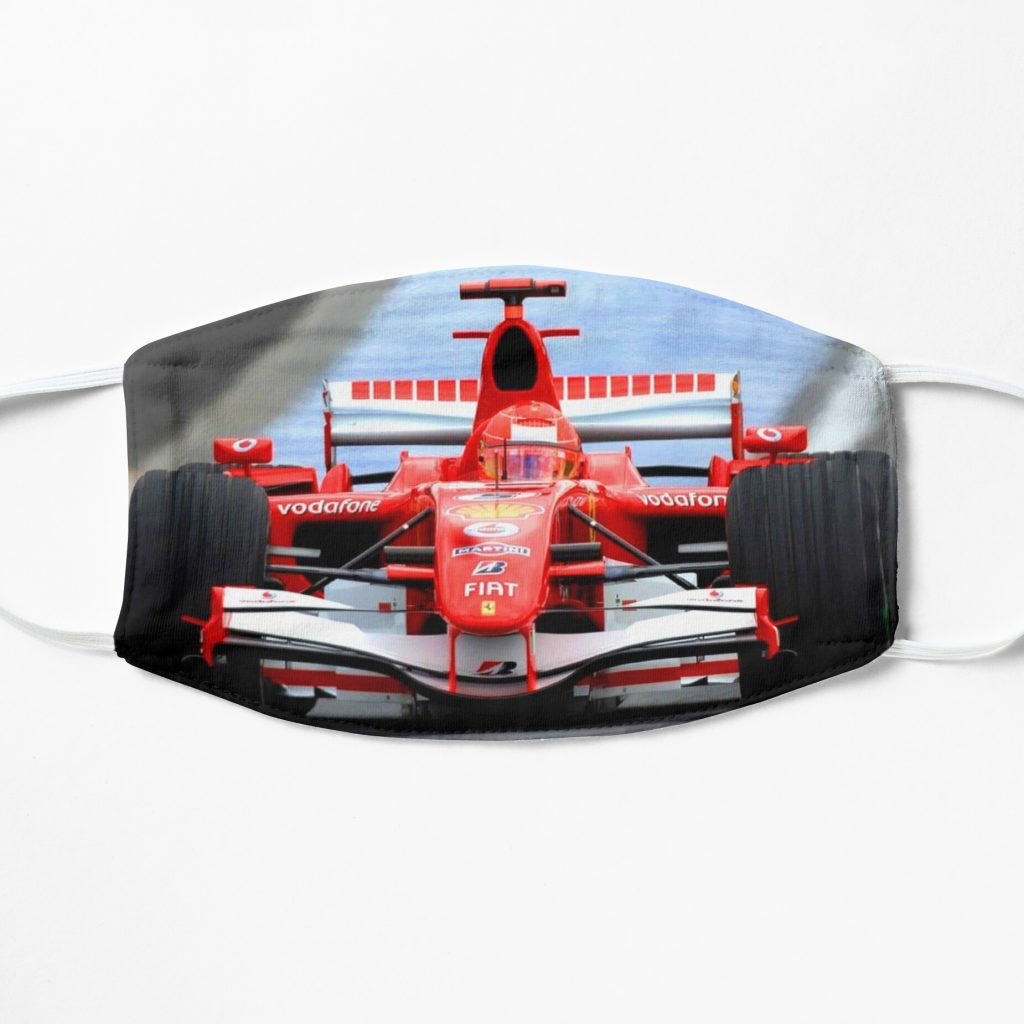 Michael Schumacher racing his 2006 F1 car Face Mask