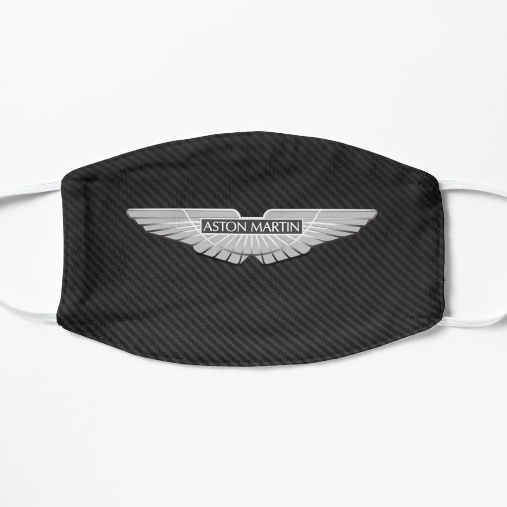 Aston Martin logo on carbon background Face Mask