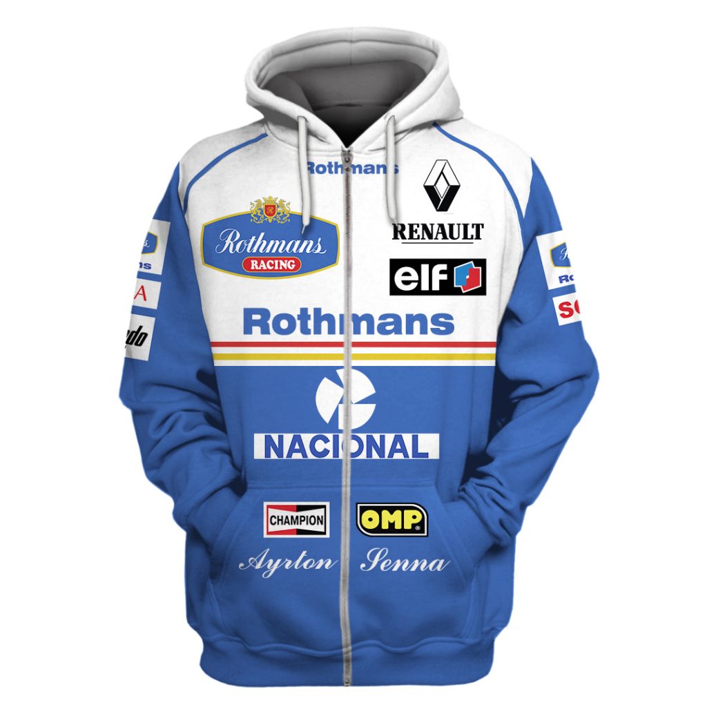 Ayrton Senna Hoodie Williams F1 Sweater Rothmans Racing