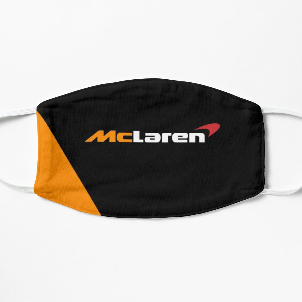  Mclaren formula one F1 logo design black and orange Face Mask