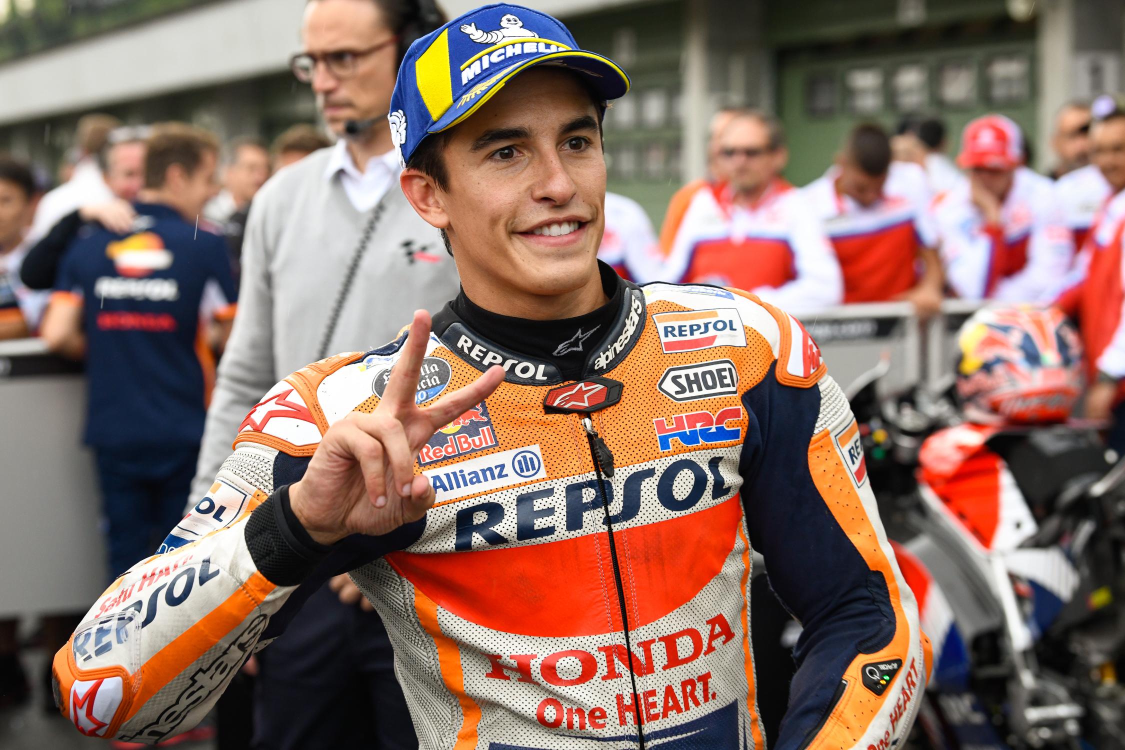 Marc Marquez returns to the track with a CBR600RR in Aragon