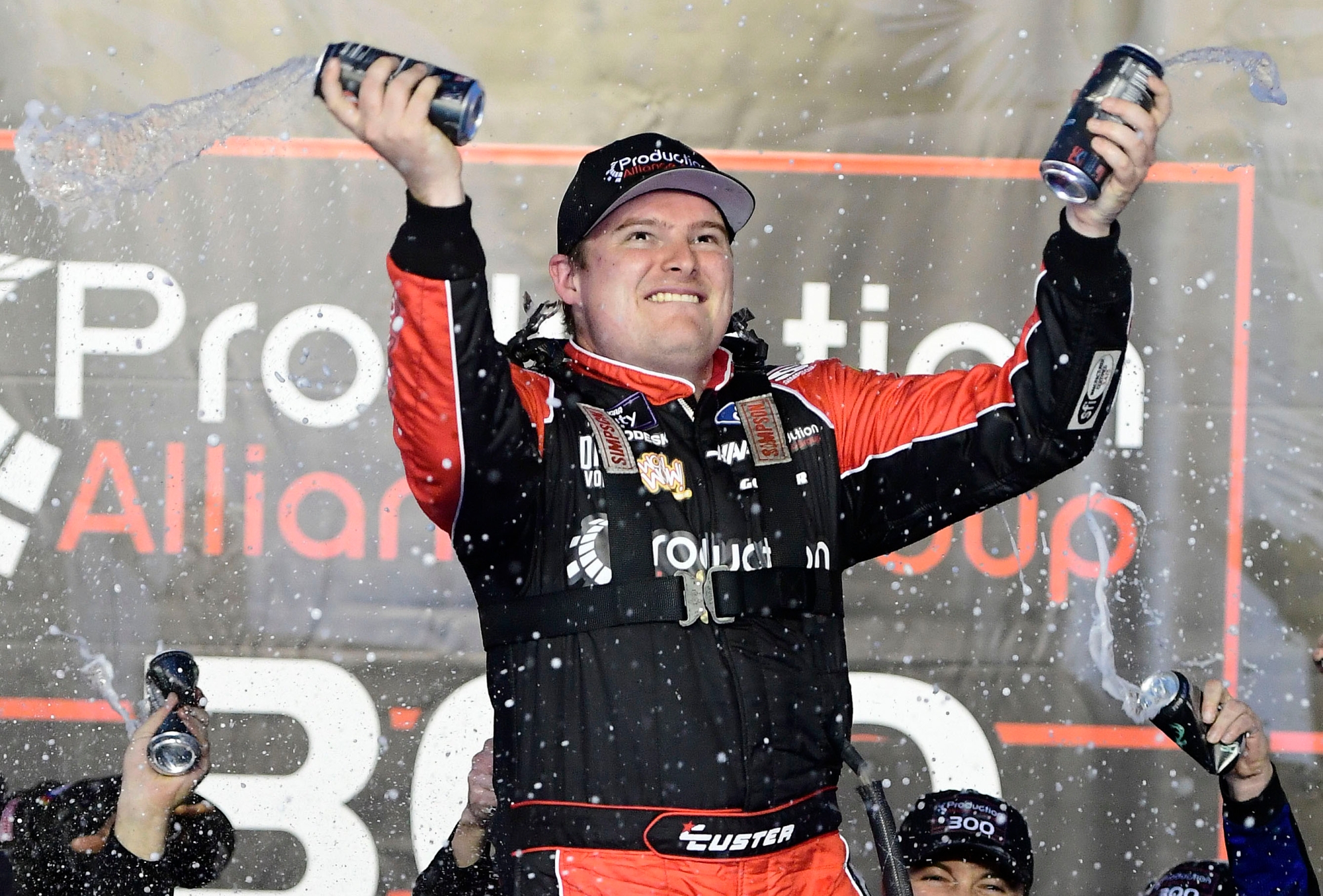 Cole Custer won in triple overtime in the Auto Club Xfinity race