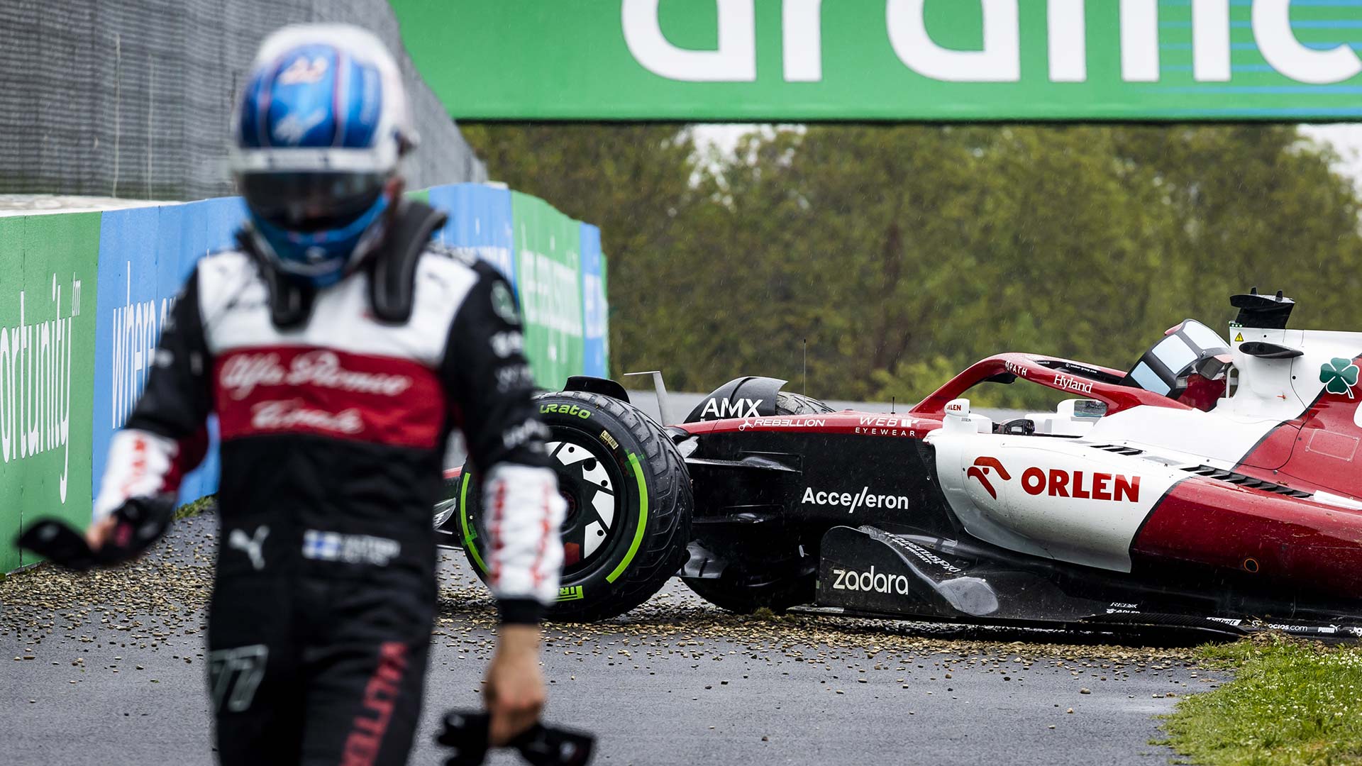 Rain falls heavily in Imola before the Emilia Romagna Grand Prix