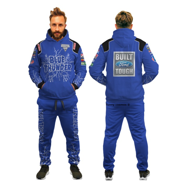 Blue Thunder Shirt Hoodie Racing Uniform Clothes Monster Jam Sweatshirt Zip Hoodie Sweatpant
