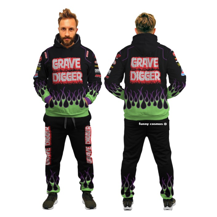 Grave Digger Shirt Hoodie Racing Uniform Clothes Monster Jam Sweatshirt Zip Hoodie Sweatpant
