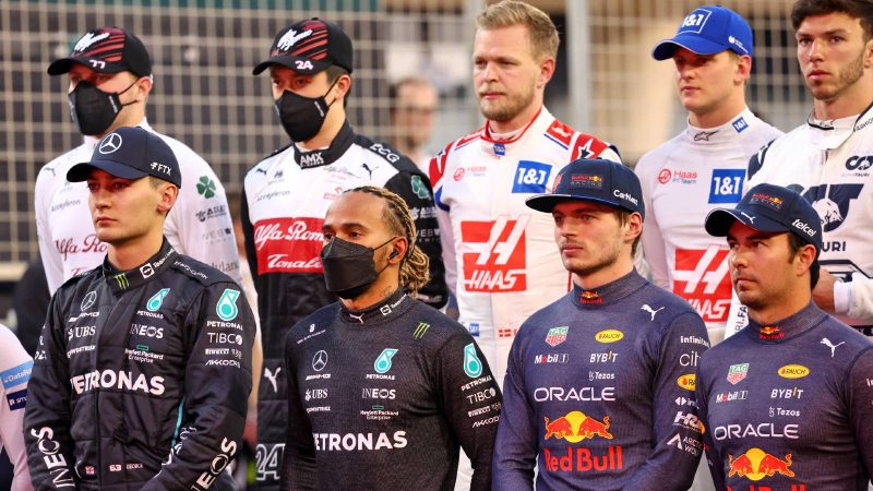 F1 drivers line up